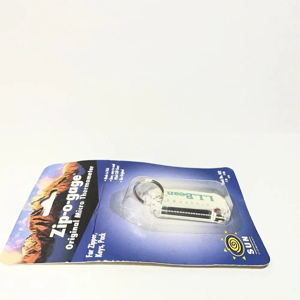 Vintage L.L. Bean Zip-O-Gage Micro Thermometer Collectors Key Chain LL Bean